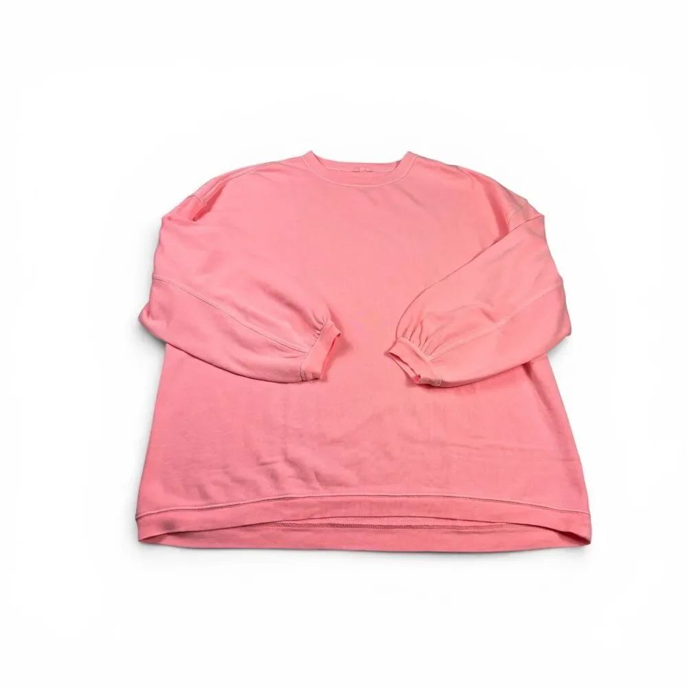 Aerie Oversized Sweatshirt Bright Pink Baggy Layering Comfort Pullover L NWOT